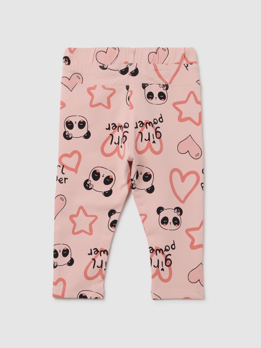 Baby Girl Cotton Stretch Pink Treggings_1