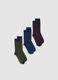 Three-pack of multicolour mid-calf socks in stretch organic cotton_0