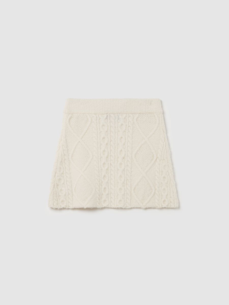 Miniskirt with cable-knit design_1