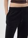 Black cotton blend regular fit trousers_3