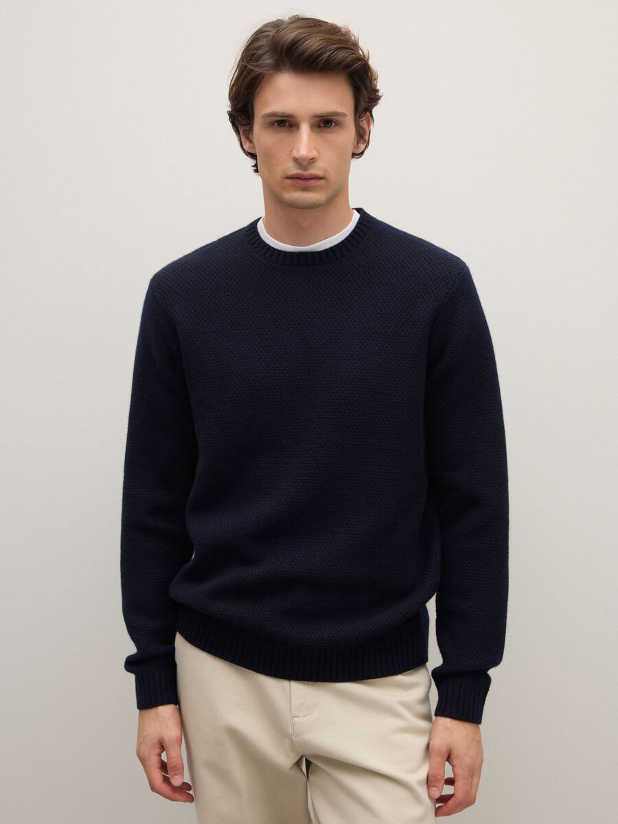 Blue Pure Wool Sweater Regular Fit_1