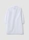 White nursery apron with zip and dinosaur embroidery for boys_1