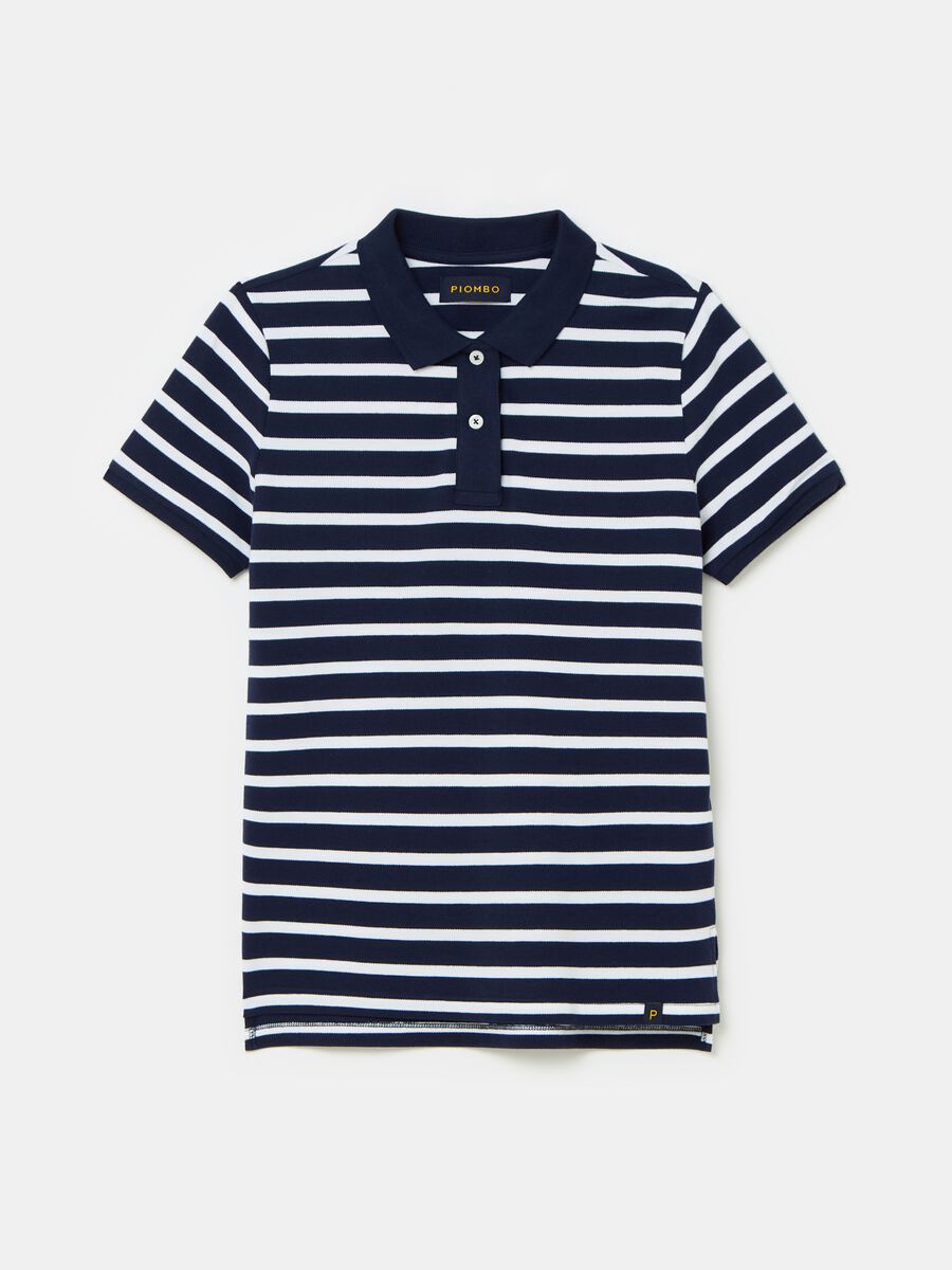 Organic cotton piquet polo shirt with stripes_3