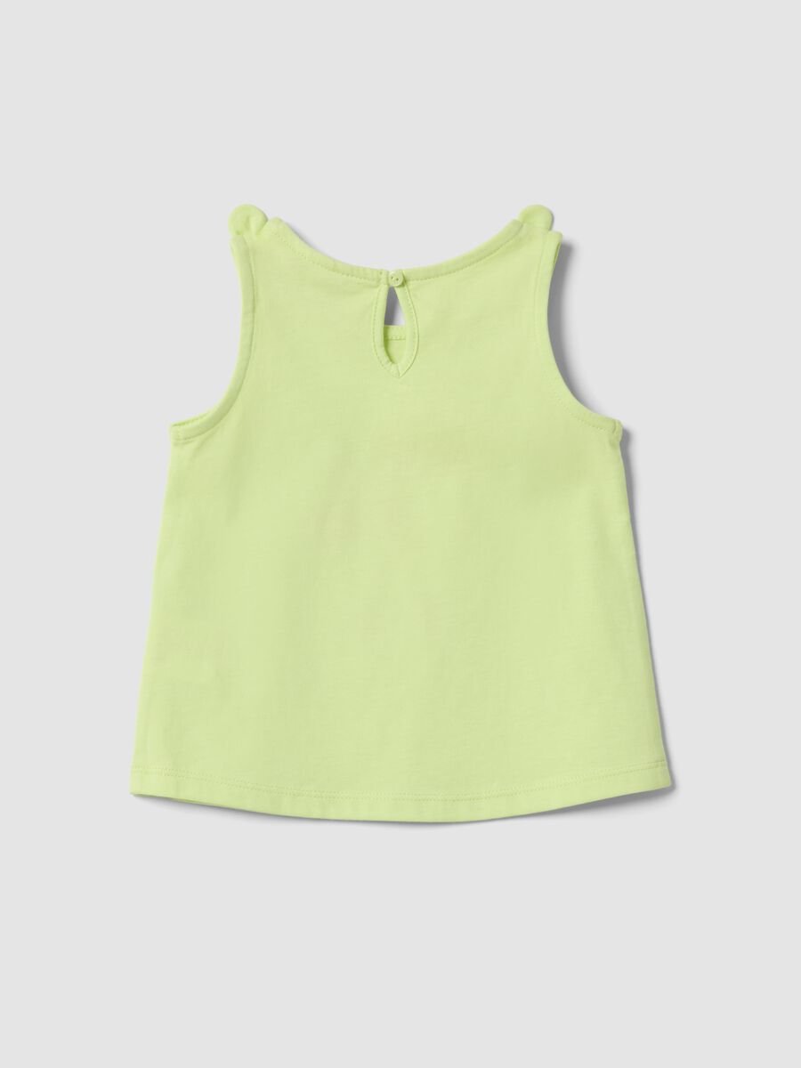 Girls' Regular Fit Green Cotton Vest with Cherries_1