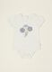 White baby girl bodysuit with floral details in stretch cotton_0