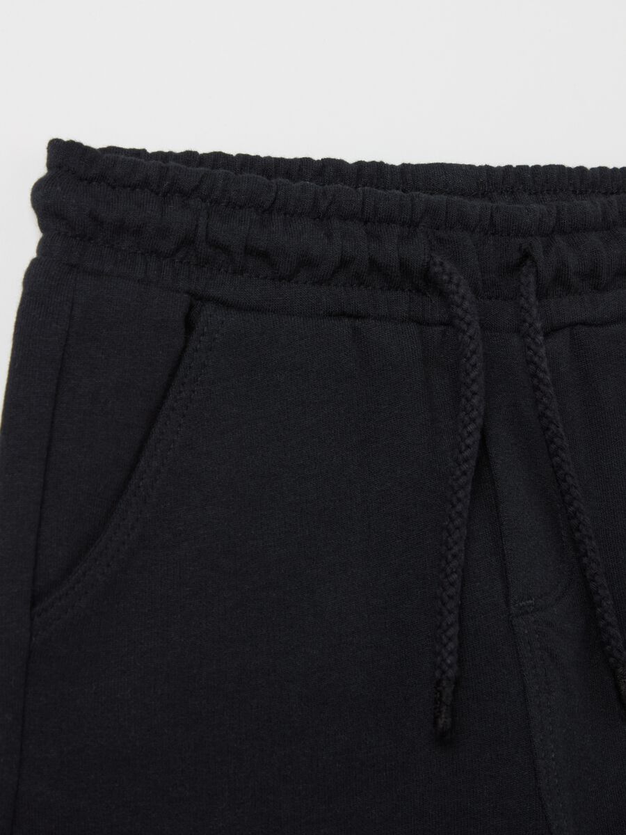Bermuda shorts in French terry with drawstring_2