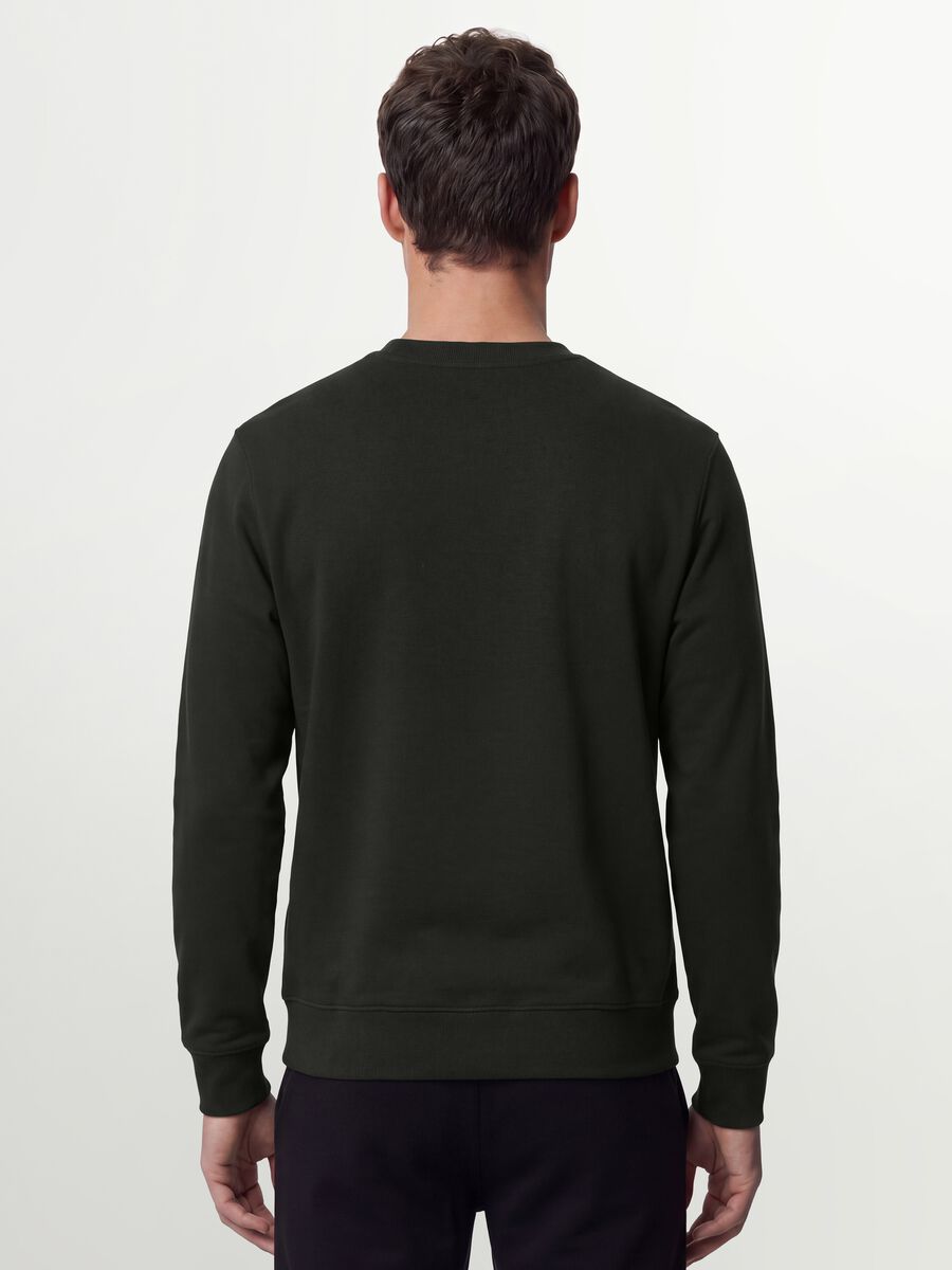 Black crew-neck sweatshirt in cotton blend, regular fit_3