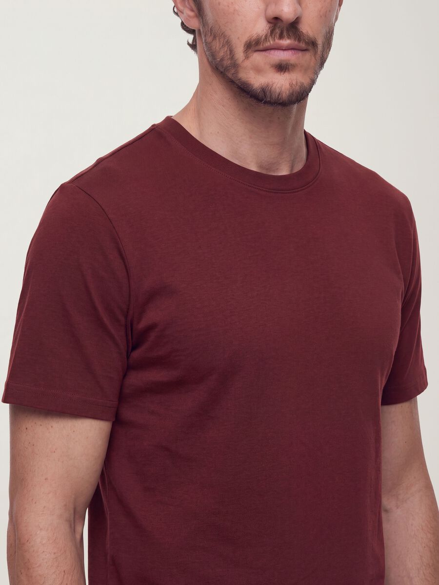 Red pure cotton relaxed-fit short-sleeve T-shirt_3
