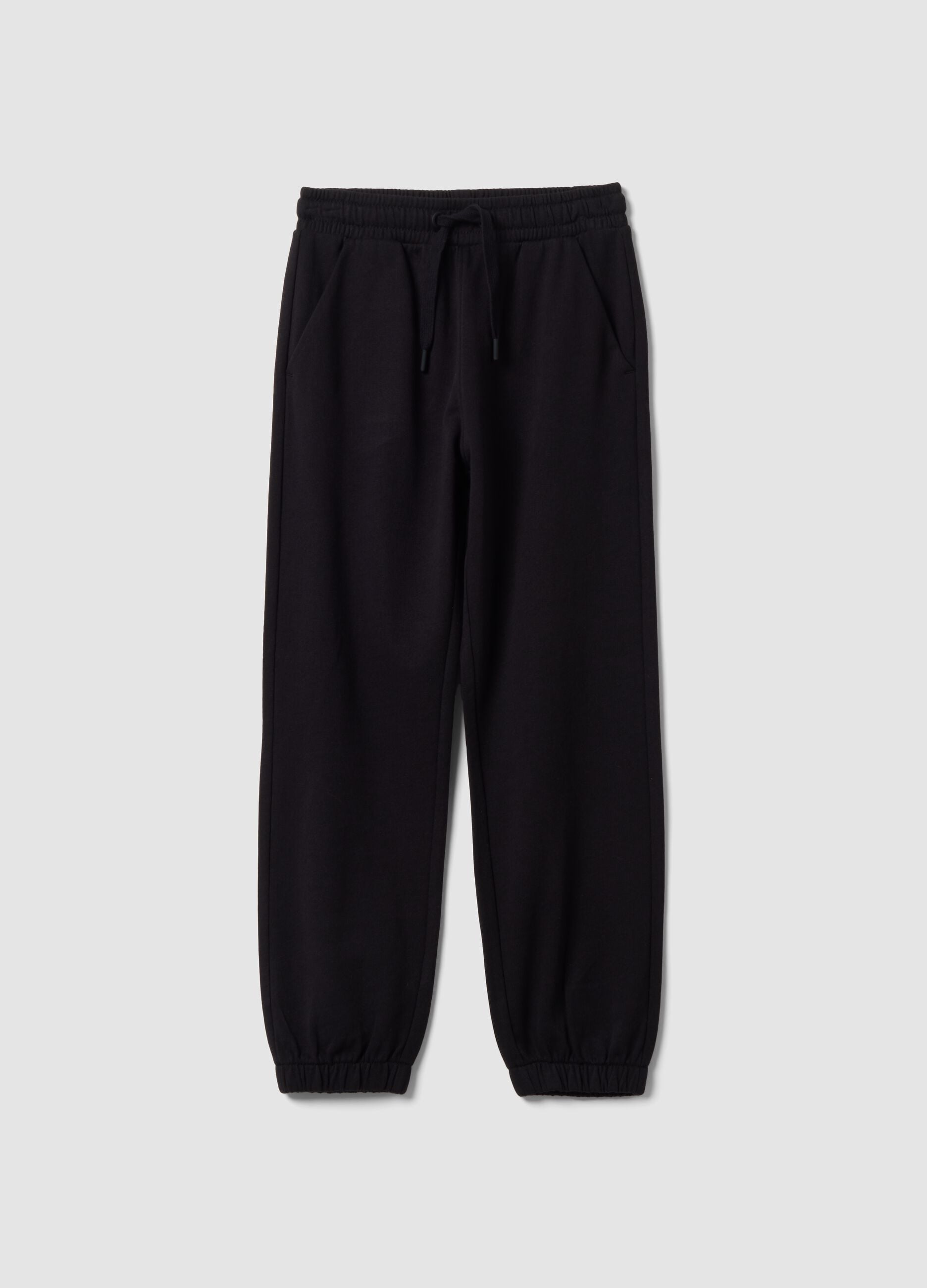 Black organic cotton joggers