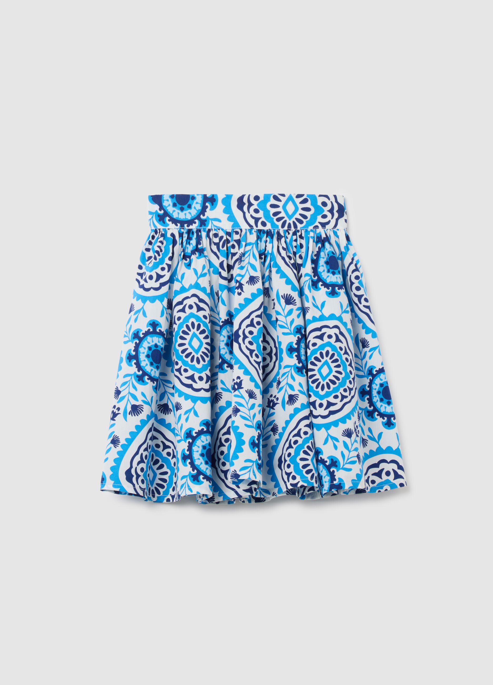 Gonna da bambina in puro cotone multicolor regular fit con stampa