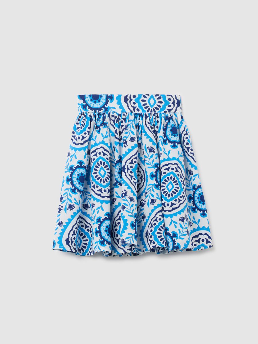 Girls' multicolour cotton skirt with regular fit and print_0