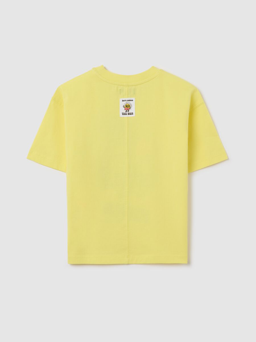 Yellow cotton T-shirt with "Keep it Simple" print_1