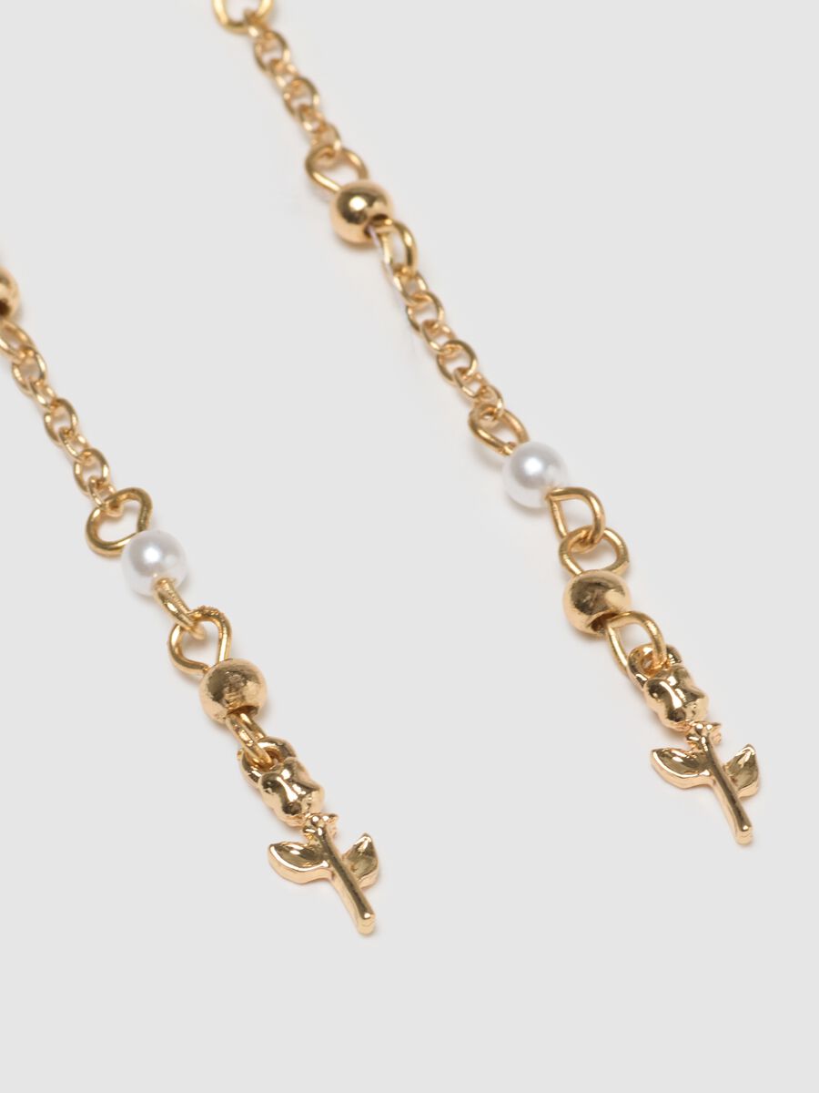 Gold Steel Earrings with Pearls_1