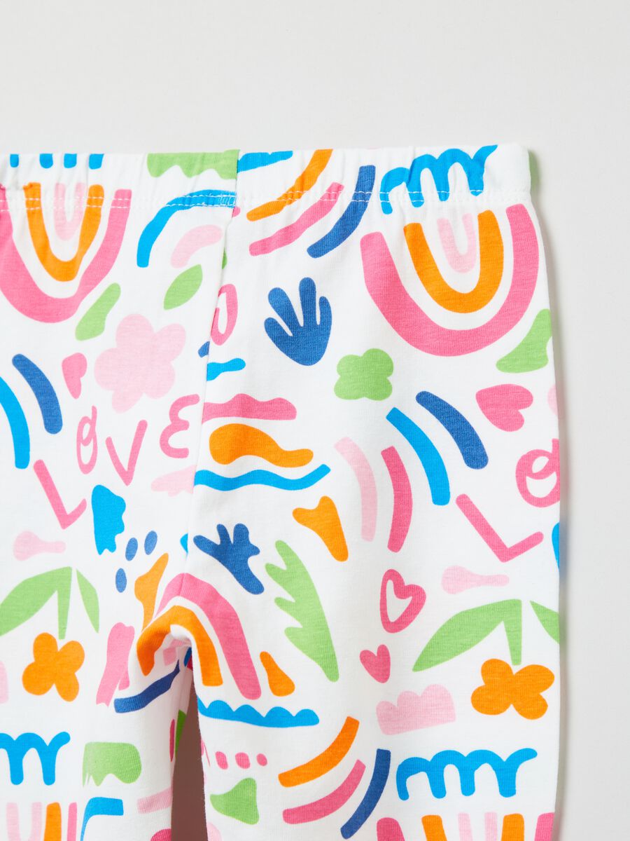 Leggings in cotone stretch con stampa _2