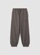 Pantaloni jogger grigi in puro cotone over fit per ragazzo_0