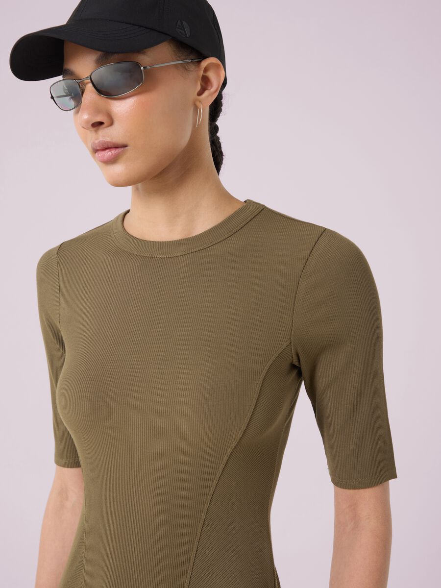 T-shirt in modal elasticizzato a costine ALTAVIA STUDIO_1
