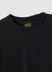 Black pure cotton T-shirt with ribbed neckline for girls_2