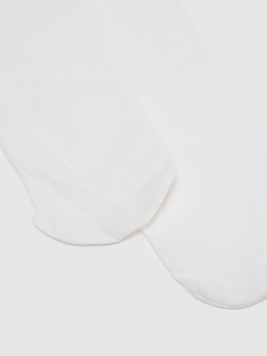 Bipack collant bianco e rosa per bambina_2