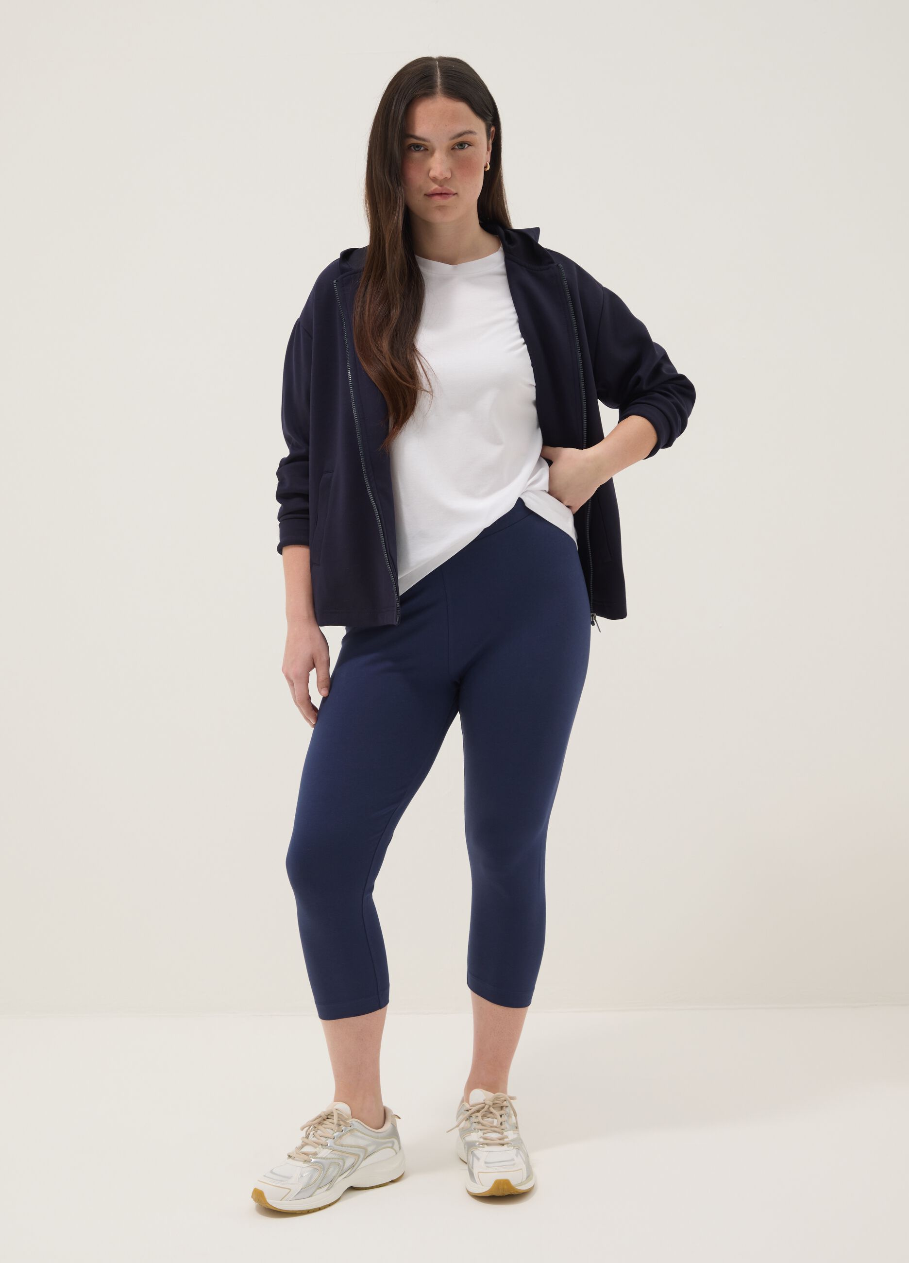 Leggings blu in cotone elasticizzato skinny fit