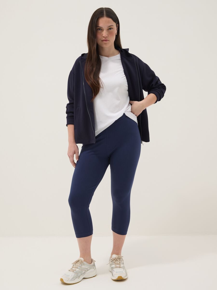 Blue stretch cotton leggings_0