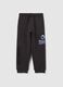 Children's black cotton blend regular fit trousers_0
