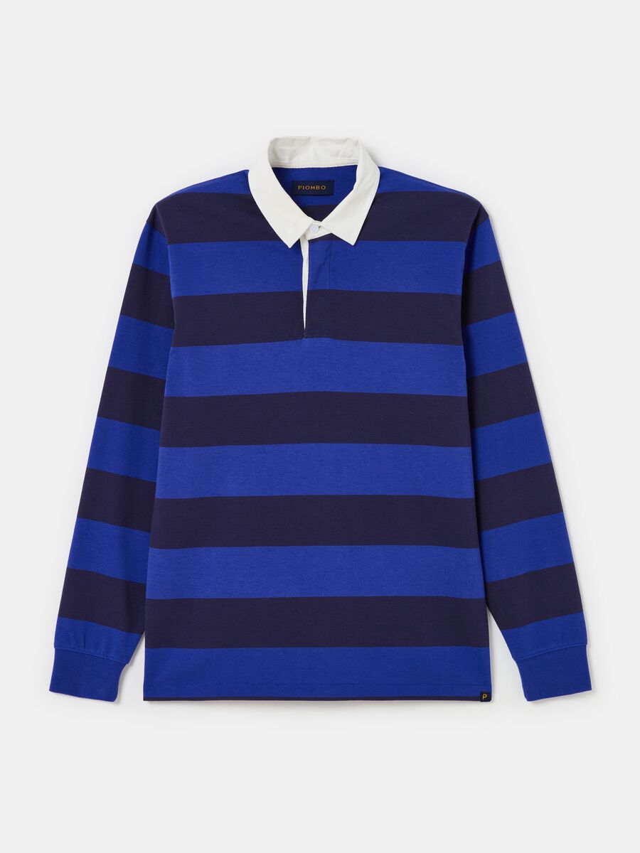 Striped polo shirt with long sleeves_3