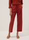 Red viscose-linen blend straight-fit trousers with drawstring_1
