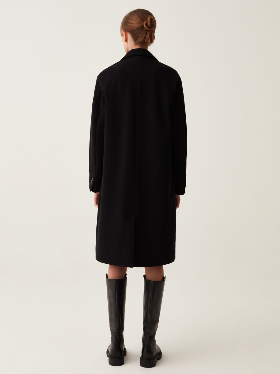 Cappotto lungo monopetto in panno_2