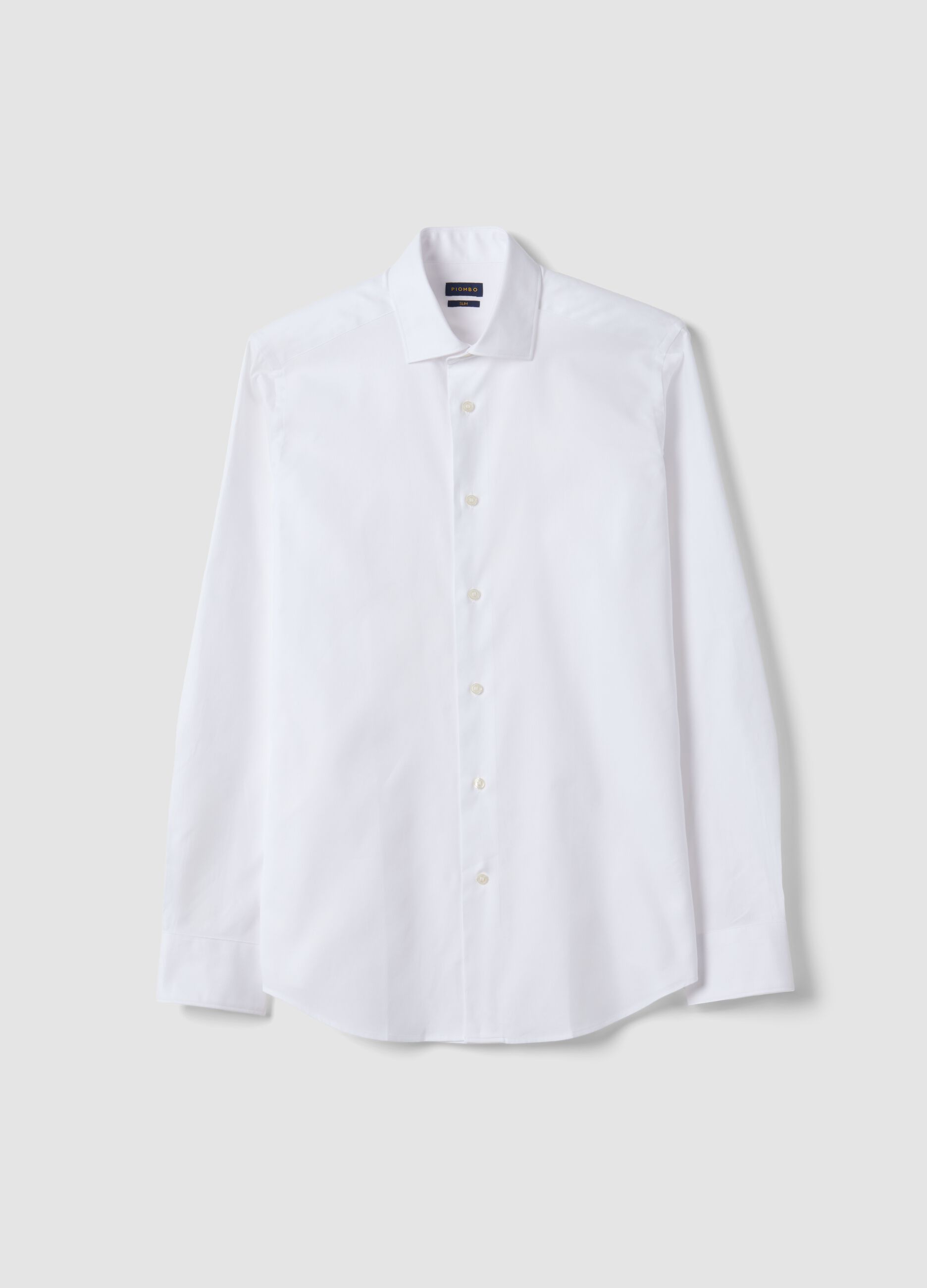 White pure cotton slim-fit shirt