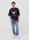 T-shirt nera in puro cotone con stampa Chicago Bulls_1