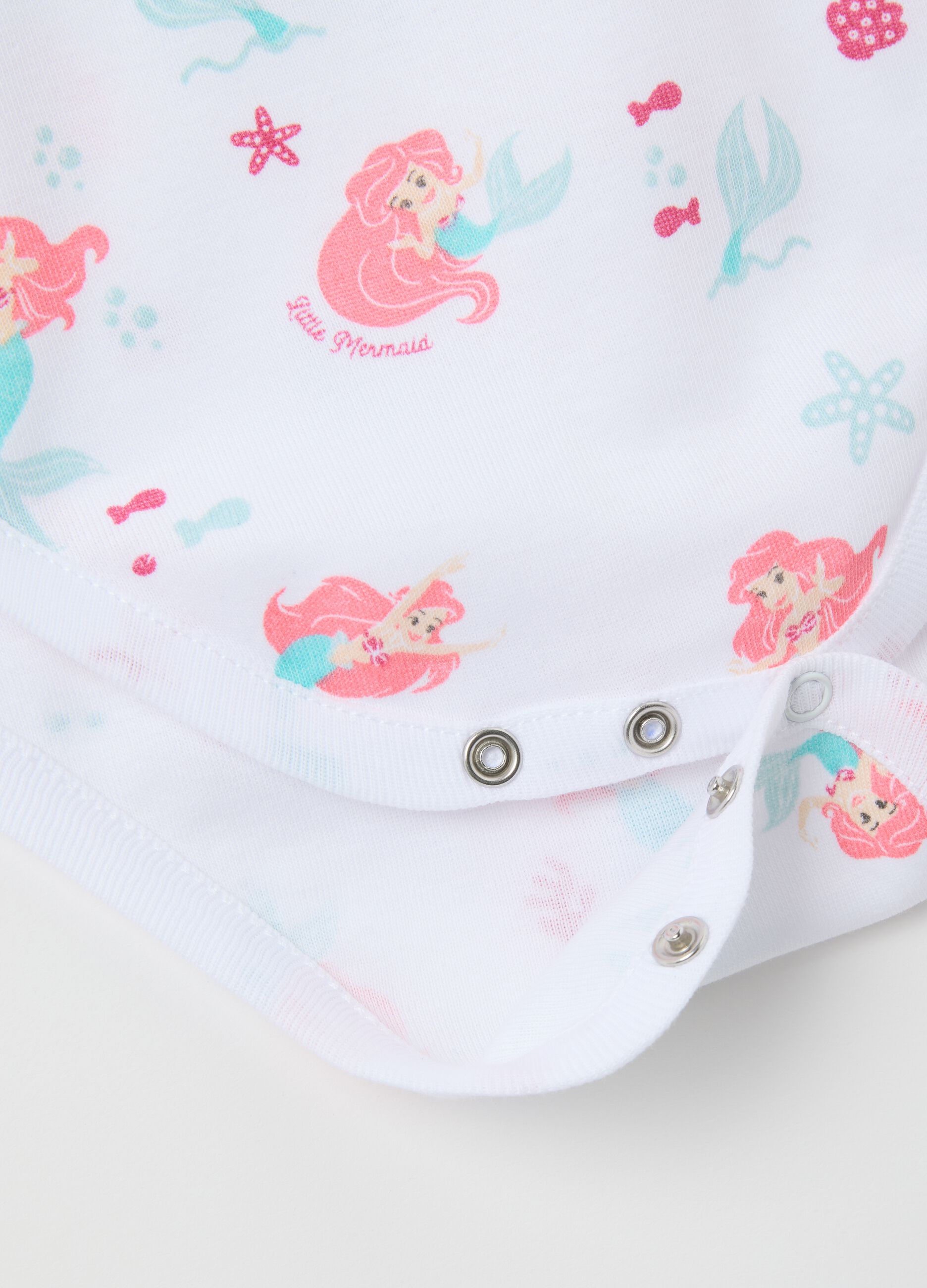 Body da neonata in puro cotone multicolor con volant e stampa