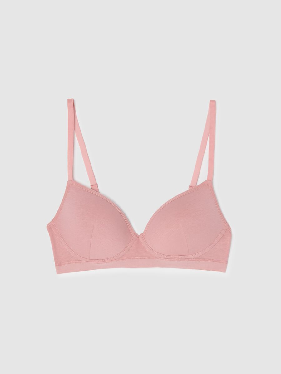 Reggiseno imbottito in cotone elasticizzato rosa_4