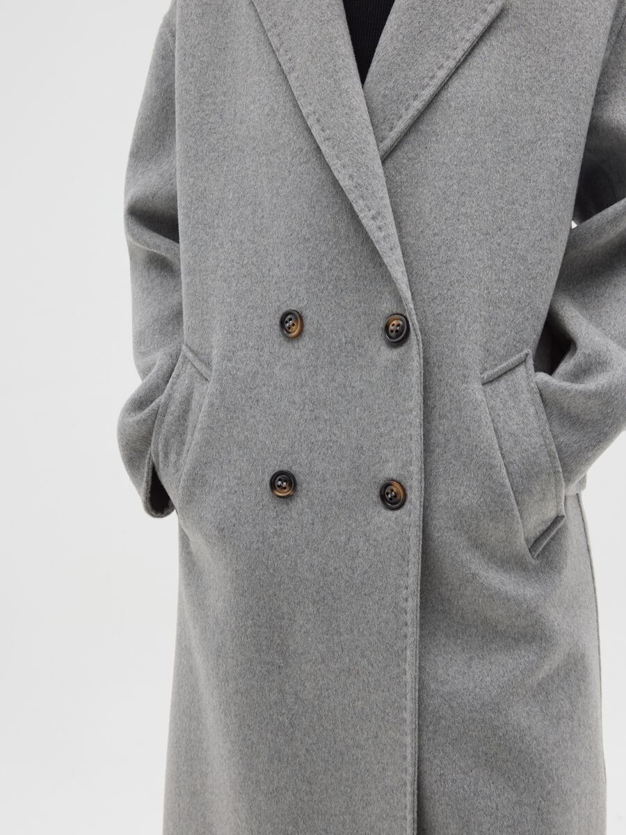 Grey wool-blend coat regular fit with buttons_3
