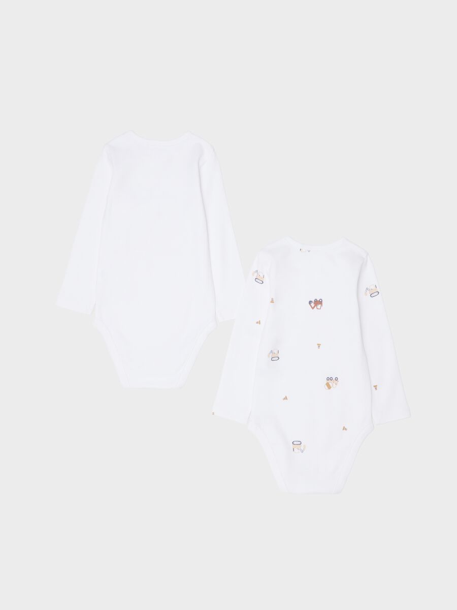 White cotton long-sleeved bodysuit twin pack_1
