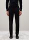 Slim fit black stretch fabric trousers_1