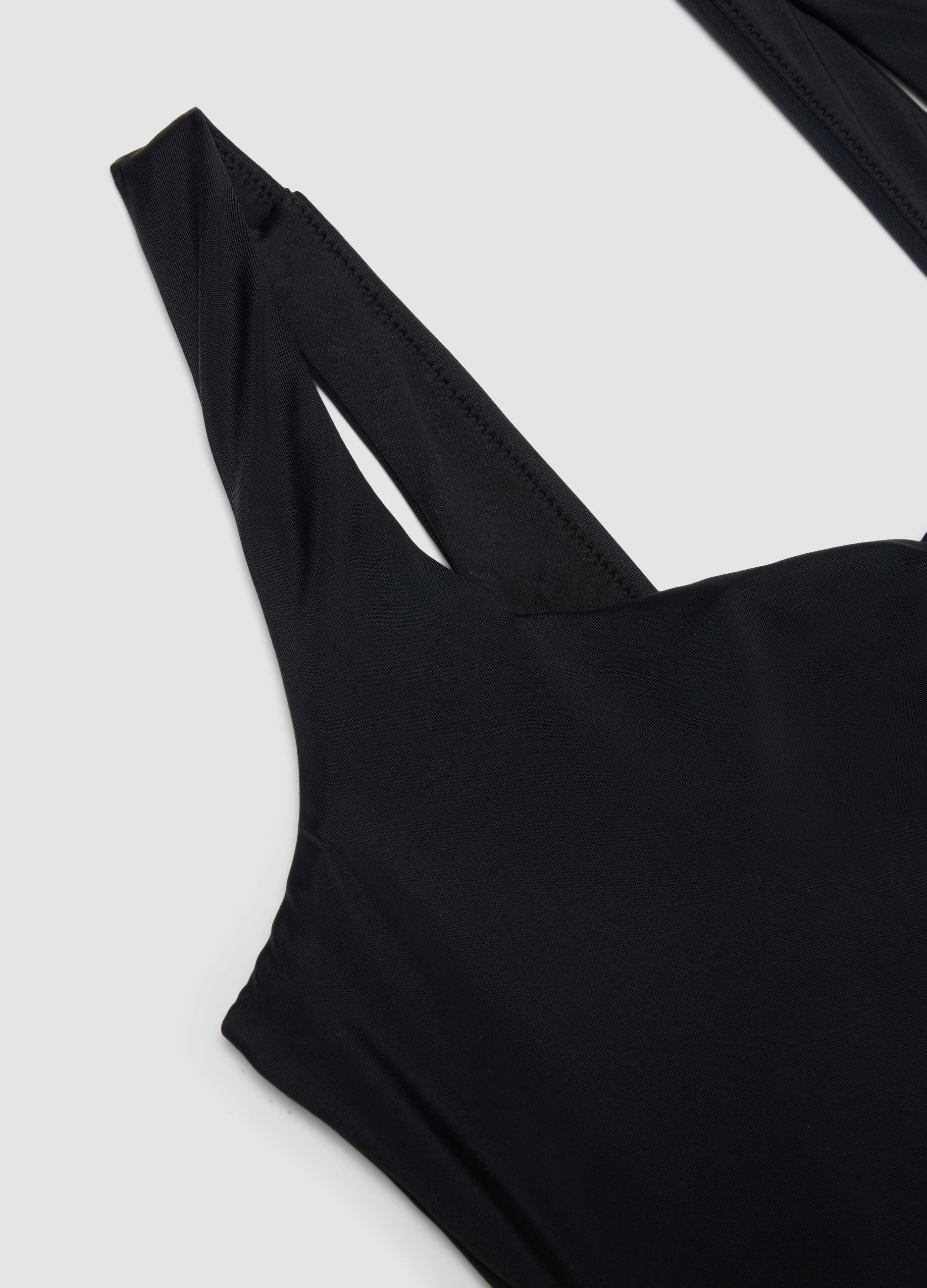 Black Stretch One-Piece Swimsuit with Padding