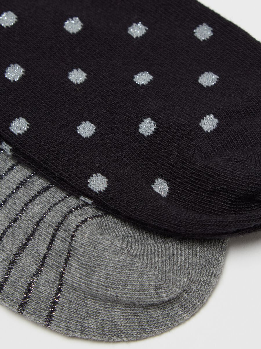 Three-pair pack short socks in patterned lurex_2
