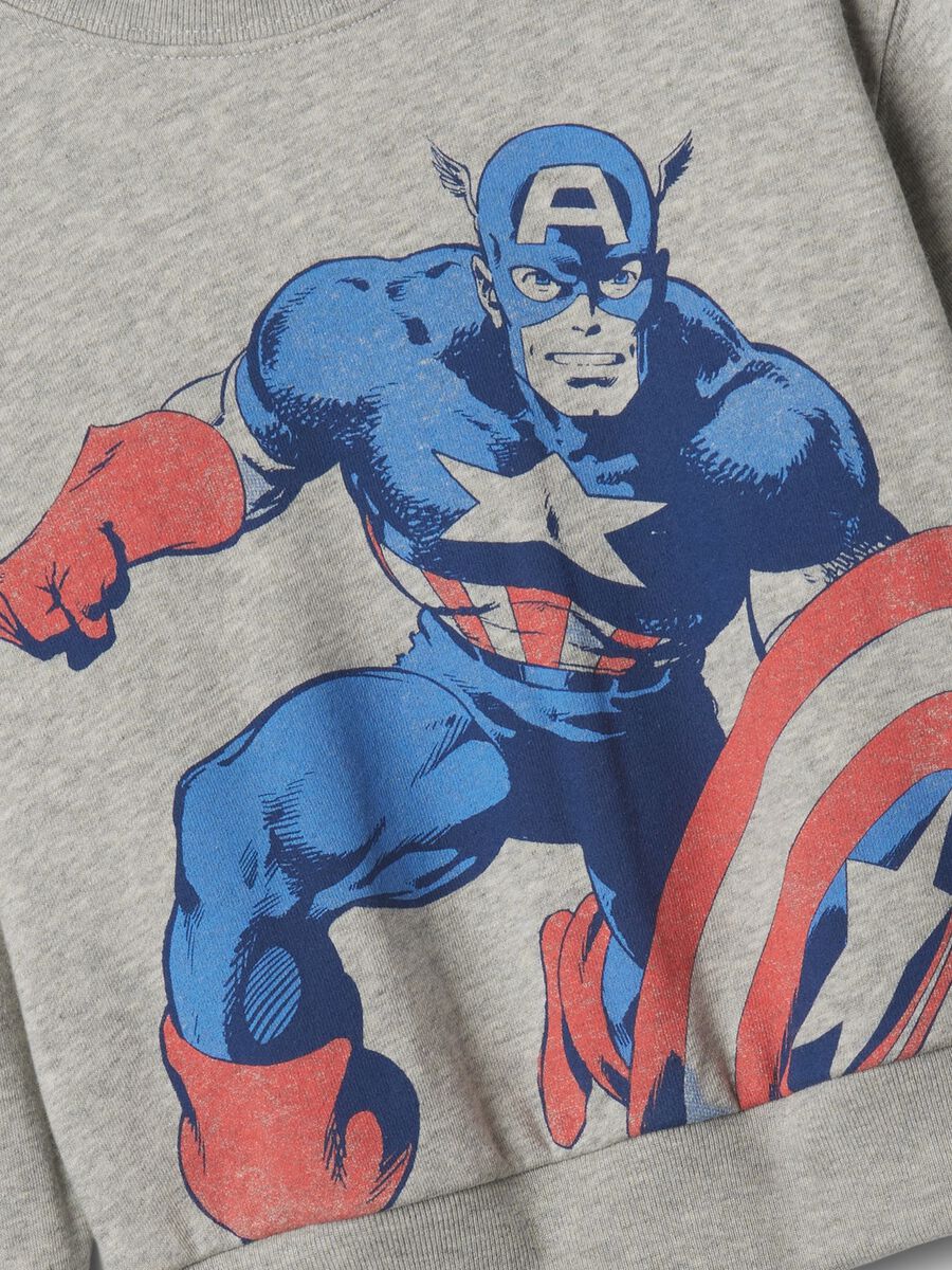 Sweatshirt with round neck and Marvel Captain America print_2
