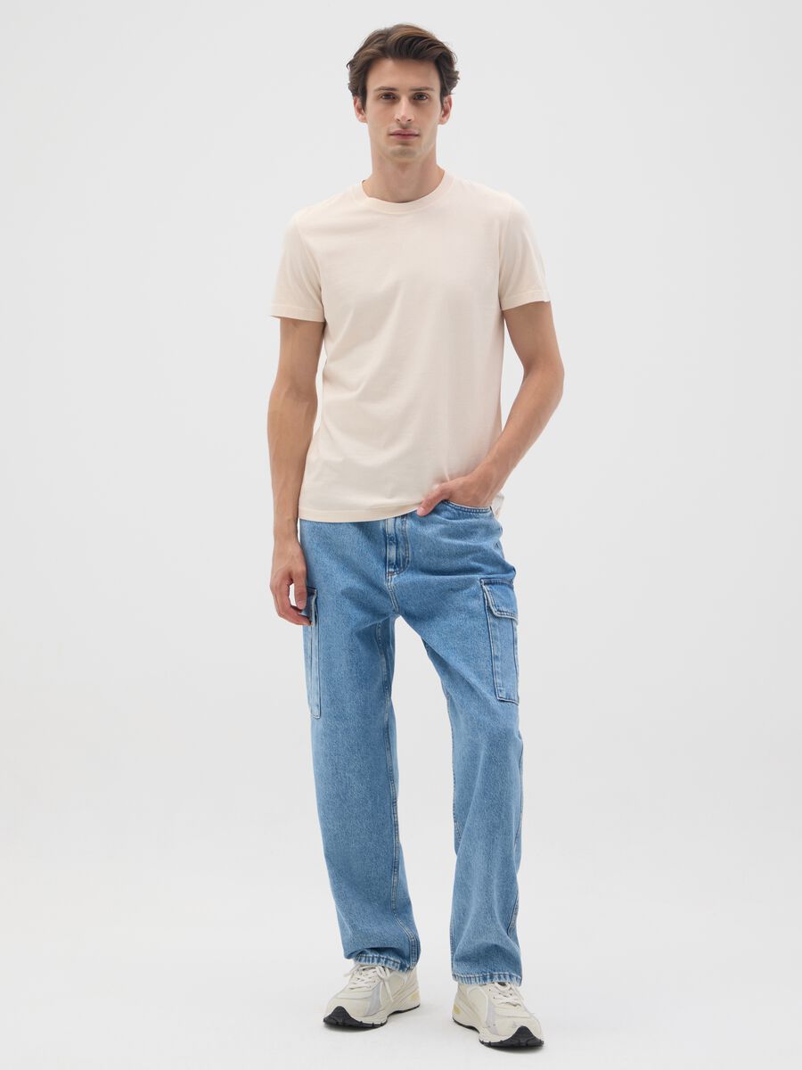 White pure cotton regular fit T-shirt_1