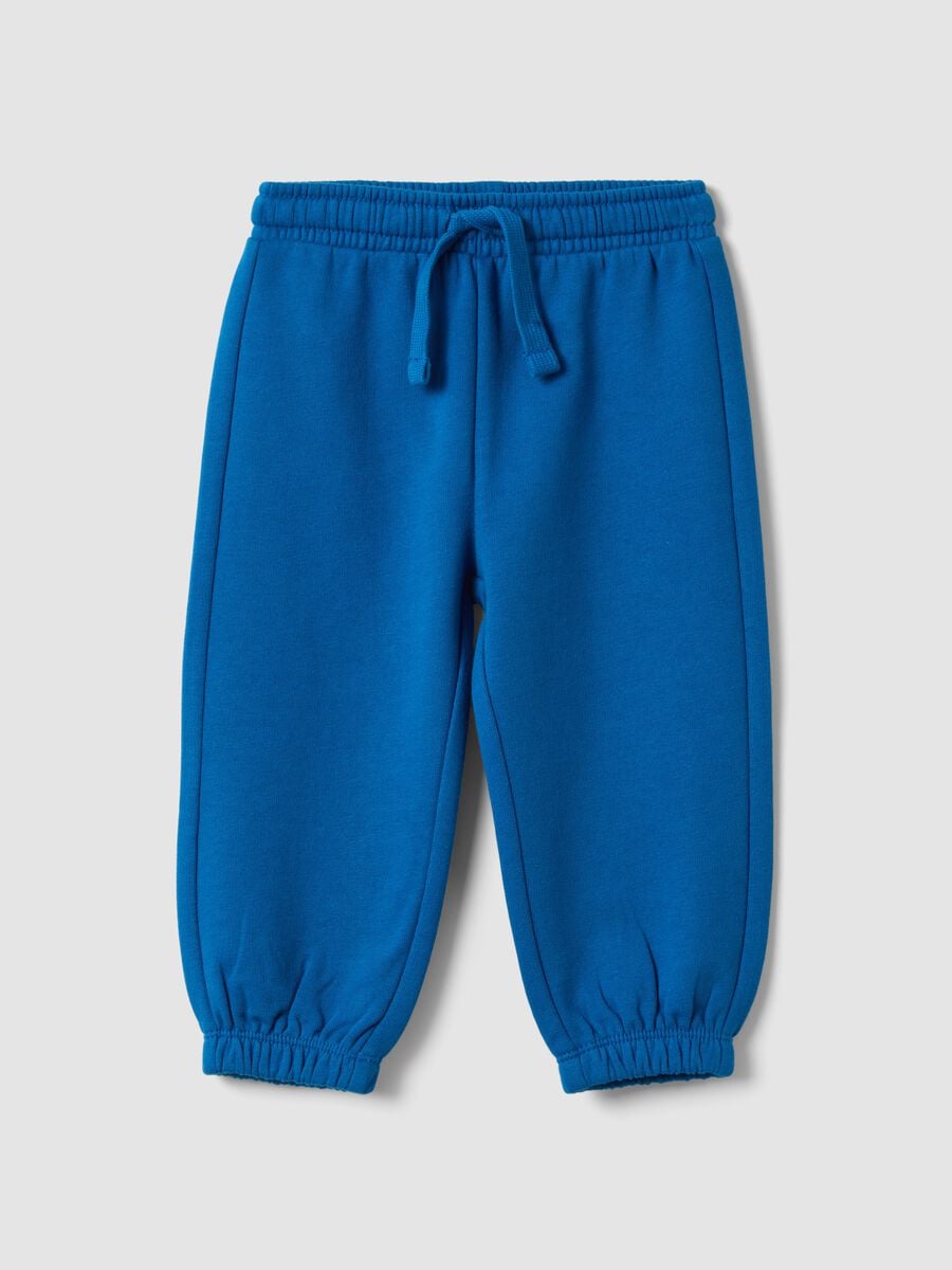 Pantaloni jogger blu in puro cotone organico_0