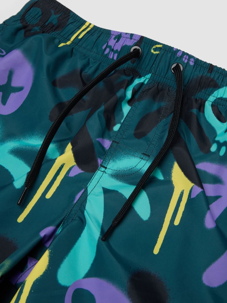 Blue patterned boys&rsquo; swim shorts_2
