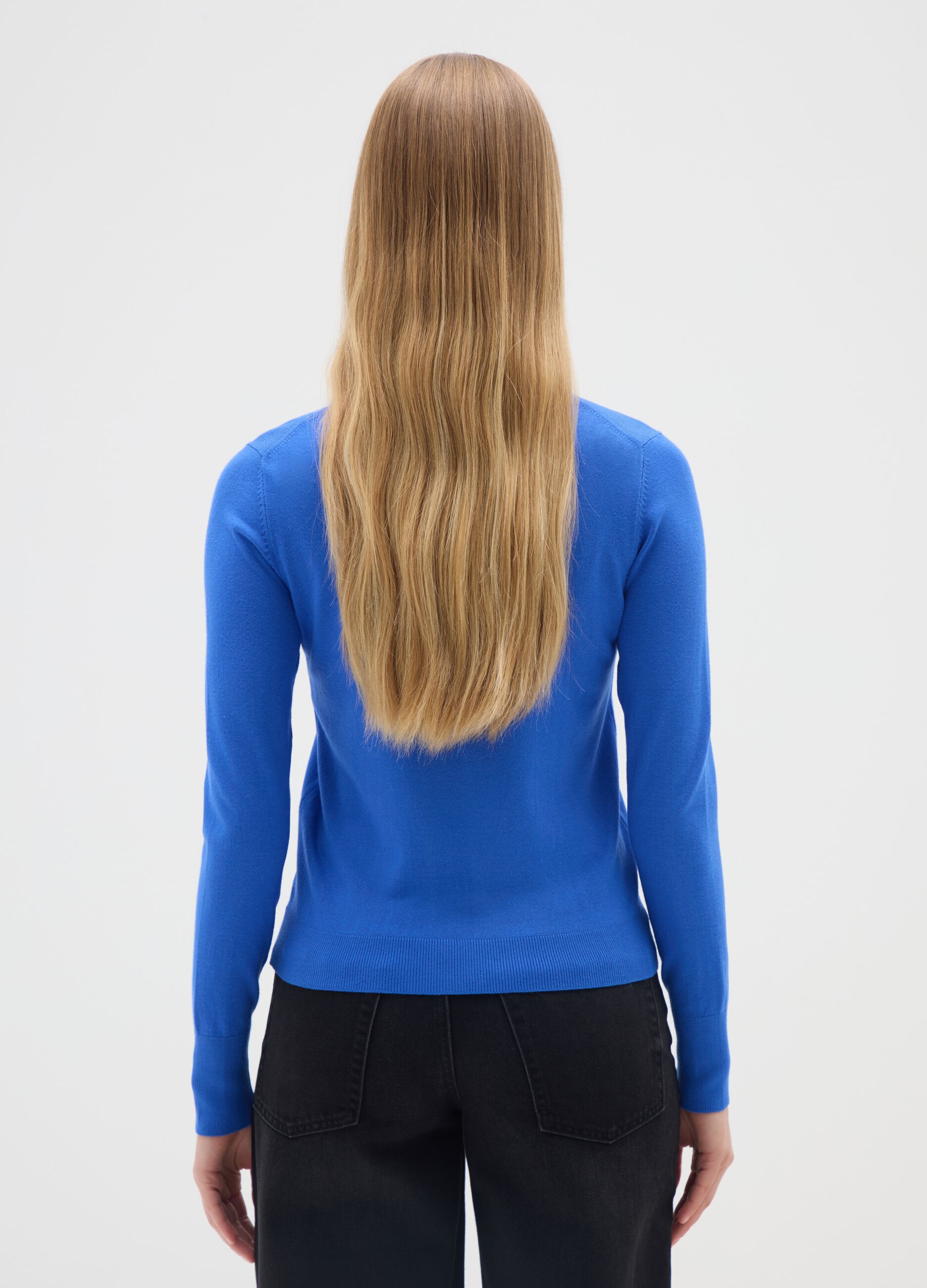 Blue Crew-Neck Jumper