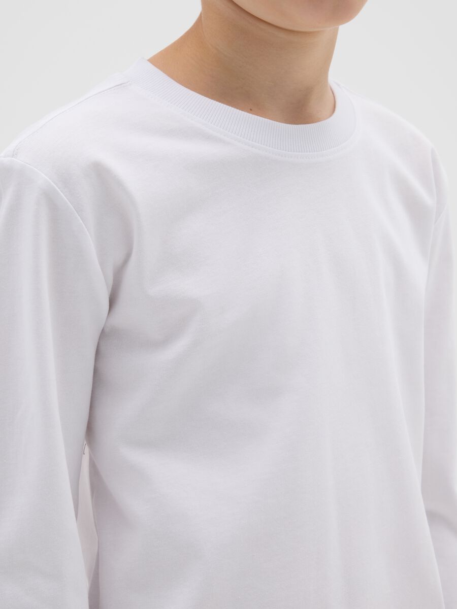 T-shirt bianca da ragazzo a maniche lunghe_2