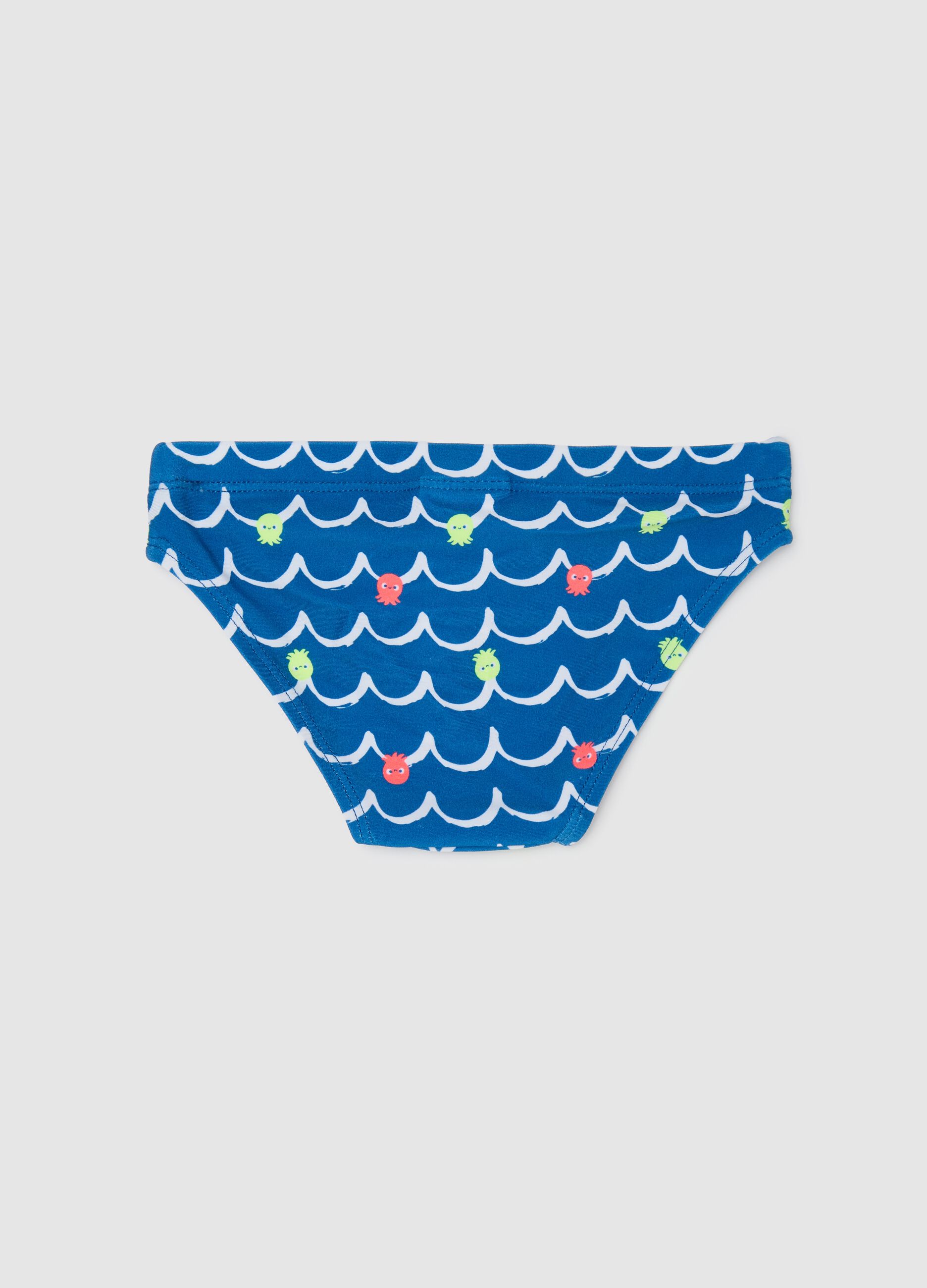 Boys’ swim briefs in blue stretch fabric