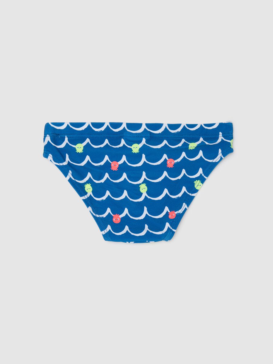 Boys’ swim briefs in blue stretch fabric_1