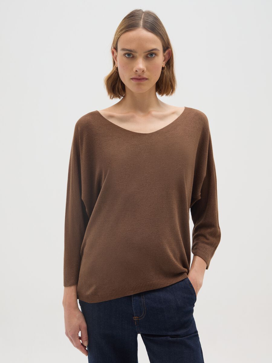 Brown Regular Fit Sweater_0