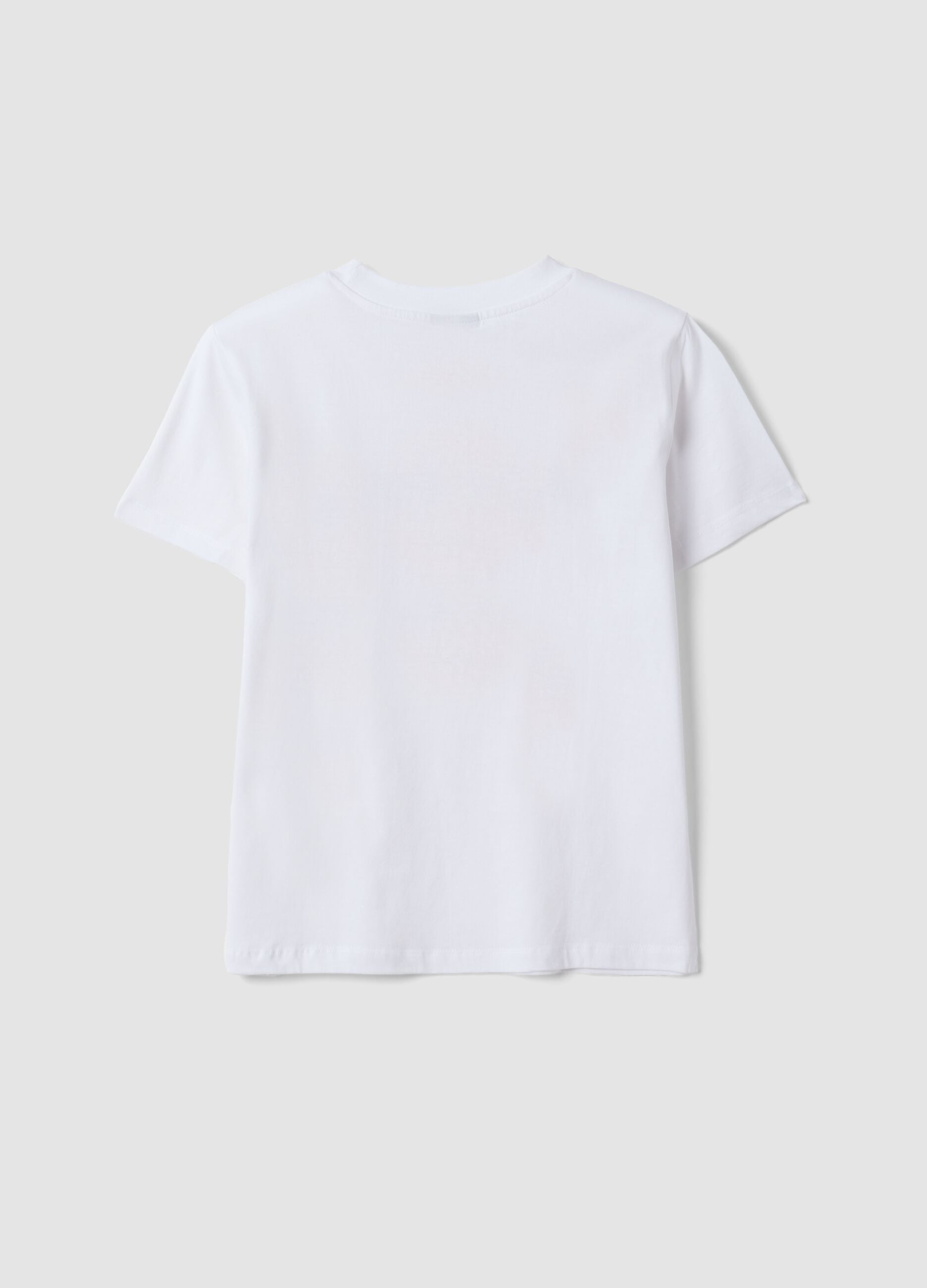 White pure cotton T-shirt with Hard Rock logo