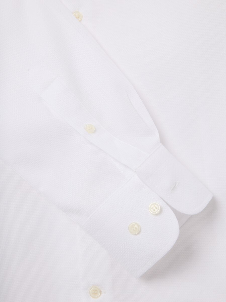 Men's pure cotton white slim fit shirt_5