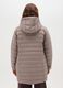 Beige padded jacket regular fit with hood_2