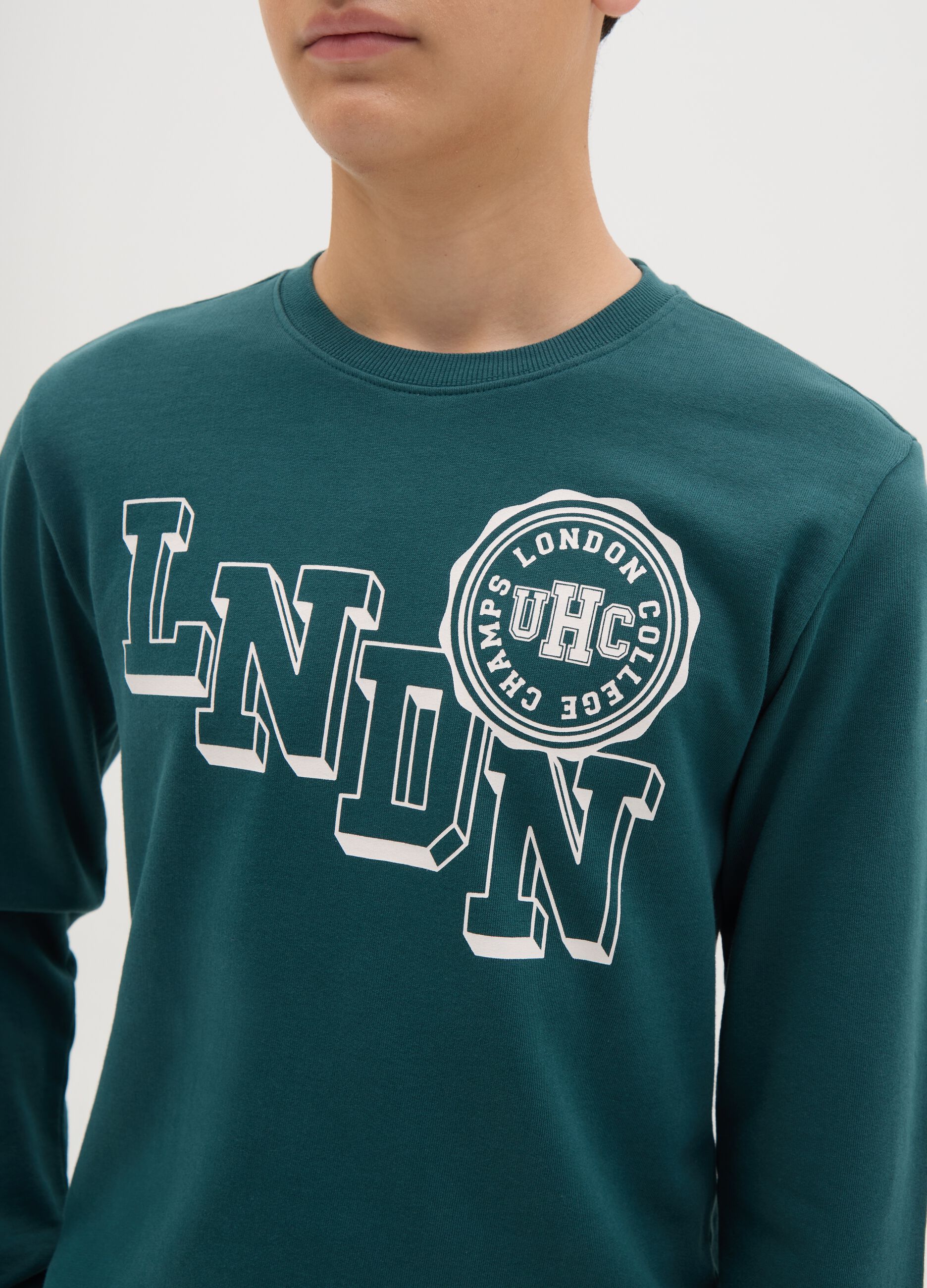 French terry sweatshirt with lettering print